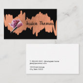 Make-up borstel en poeder | metaalkrabbel visitekaartje (Voorkant / Achterkant)