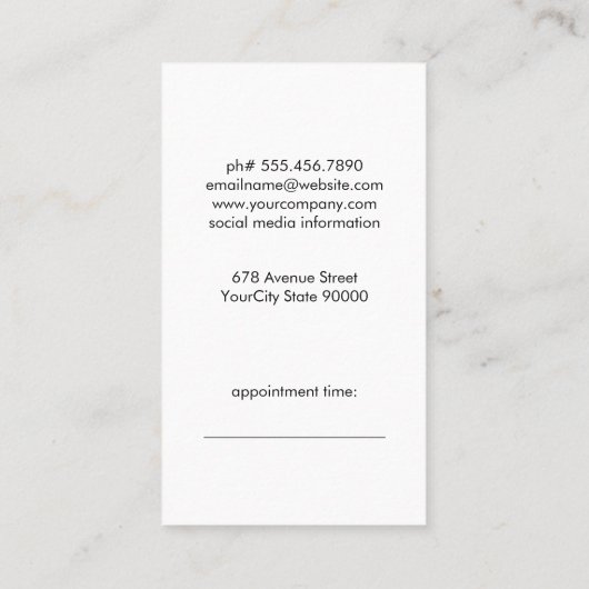 Make-up borstels en foundation | Oogwimpers Afsprakenkaartje (Achterkant)