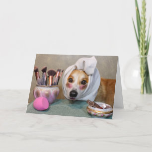make-up Corgi Birthday wenskaart Kaart