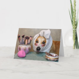 Make-up Corgi lege wenskaart Kaart