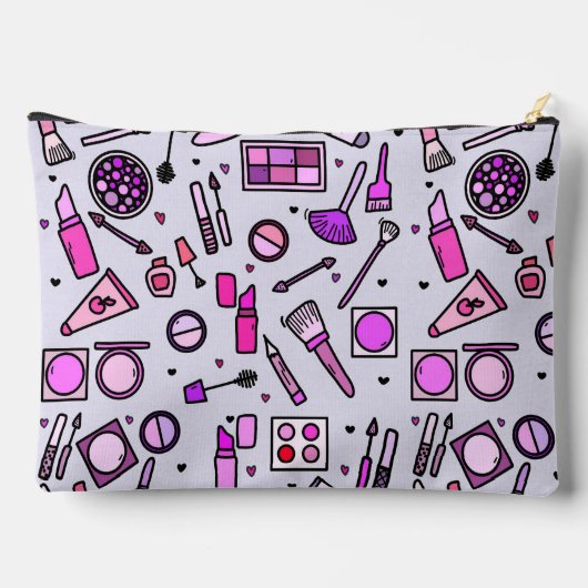 Make-up Cosmetica Illustratiepatroon Gepersonalise Etui (Achterkant)