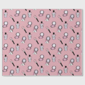 Make-up Cosmetisch Patroon Modern Roze Cadeaupapier (Vlak)