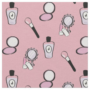 Make-up Cosmetisch Patroon Modern Roze Stof