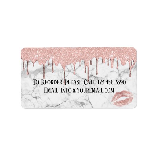 Make-up Distributeur Reorder Roos Gouden Drips Mar Etiket (Voorkant)