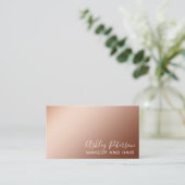 Make-up elegante typografie koper metallic gradiën visitekaartje (Staand voorkant)