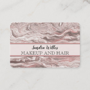 Make-up Elegante Typografie Marmer roos Gouden Gli Visitekaartje