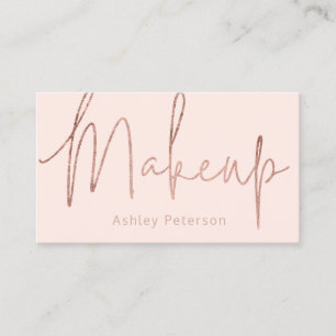 Make-up elegante typografie roos goud blush roze visitekaartje