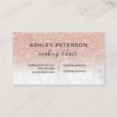 Make-up elegante typografie roos gouden glitter ma visitekaartje (Achterkant)