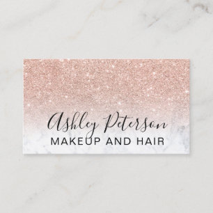 Make-up elegante typografie roos gouden glitter ma visitekaartje