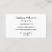 Make-up en haar 3 foto's Schoonheidssalon Visitekaartje (Achterkant)