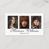 Make-up en haar 3 foto's Schoonheidssalon Visitekaartje (Voorkant)