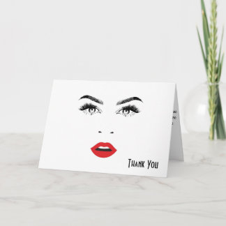 Make-up en haar Dank u kaart