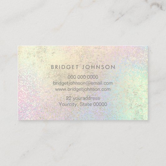 make-up en haar faux glitter op FAUX gouden folie Visitekaartje (Achterkant)