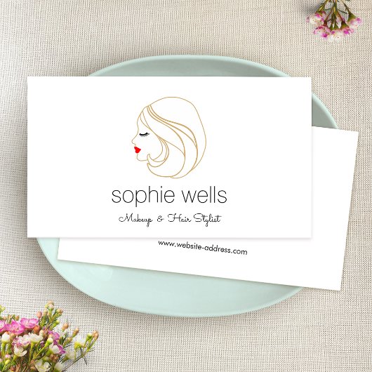 Make-up en haar Lash en Lips Meisje Visitekaartje