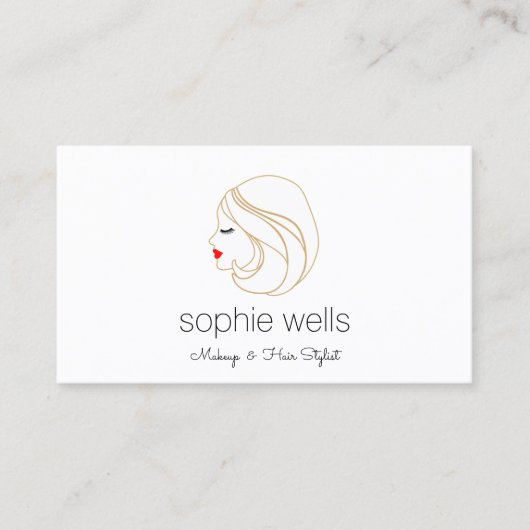 Make-up en haar Lash en Lips Meisje Visitekaartje (Voorkant)