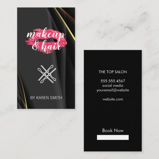 Make-up en haar | Lipsticks kus Visitekaartje (Voorkant / Achterkant)