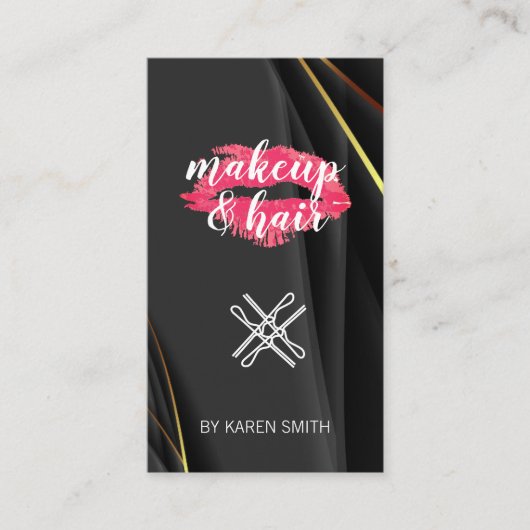 Make-up en haar | Lipsticks kus Visitekaartje (Voorkant)