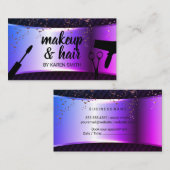 Make-up en haar | Paarse Metallic Banner Mesh Afsprakenkaartje (Voorkant / Achterkant)