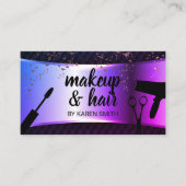 Make-up en haar | Paarse Metallic Banner Mesh Afsprakenkaartje (Voorkant)