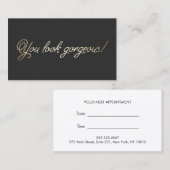 Make-up en Haarstylist Gold Typografie Afspraak Afsprakenkaartje (Voorkant / Achterkant)