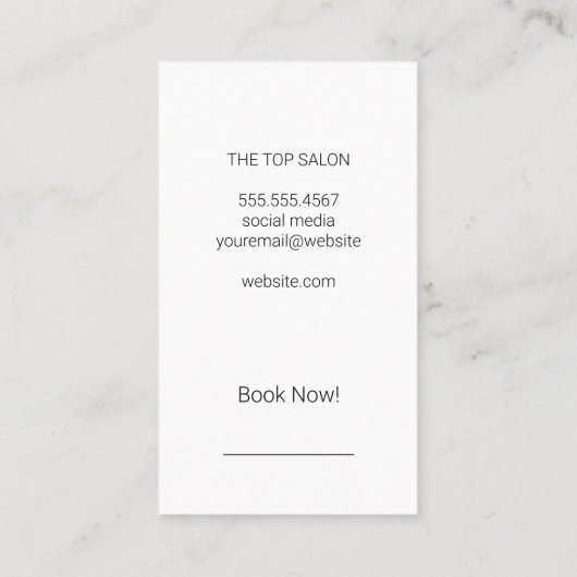 Make-up en haarstylist | Salonborstels Visitekaartje (Achterkant)