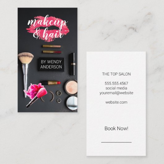 Make-up en haarstylist | Salonborstels Visitekaartje (Voorkant / Achterkant)