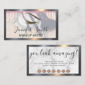 Make-up en Kwasten Glitter Drip Wimpers Klantenkaartje (Voorkant / Achterkant)