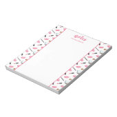 Make-up en lippen als randen met gepersonaliseerde notitieblok (Linkerzijde)