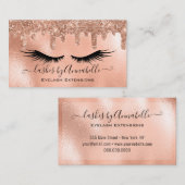 Make-up EyeLashes Sparkle Glitter Drip Blush Gold Visitekaartje (Voorkant / Achterkant)