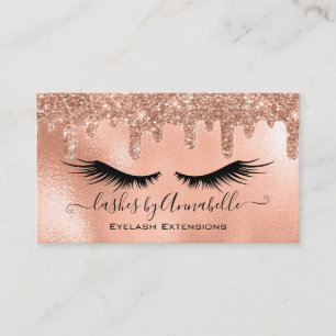 Make-up EyeLashes Sparkle Glitter Drip Blush Gold Visitekaartje