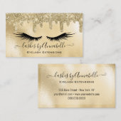 Make-up EyeLashes Sparkle Glitter Drip Blush Gold Visitekaartje (Voorkant / Achterkant)