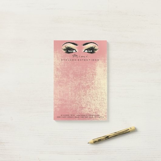 Make-up Eyes Lashes Perzik Naam Web Telefoonnummer Post-it® Notes (Op bureau)