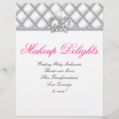 Make-up Flyer Haar Salon Satijn Diamanten Wit (Voorkant)