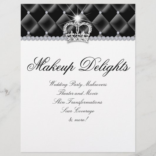 Make-up Flyer Kapsalon Satin Diamonds Zwart Wit (Voorkant)