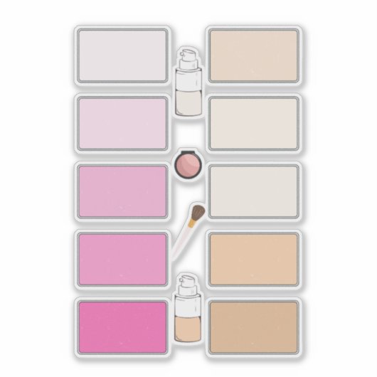 Make-up Foundation Blush Kleuren Vinyl Labels (Voorkant)