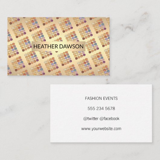 Make-up Foundation Kit | Kleurrijk | Goud Visitekaartje (Voorkant / Achterkant)