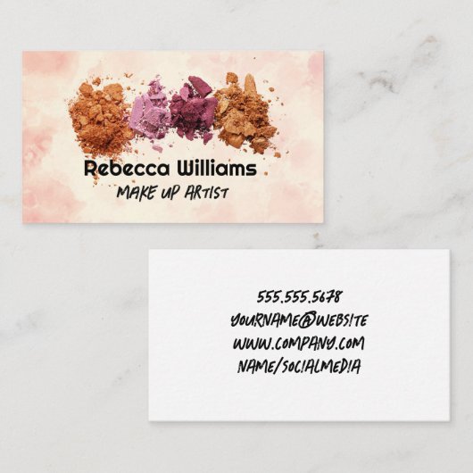 Make-up foundation poeder | Cosmetica Visitekaartje (Voorkant / Achterkant)