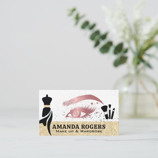 Make-up geborsteld | Garderobe Mannequin Visitekaartje (Staand voorkant)