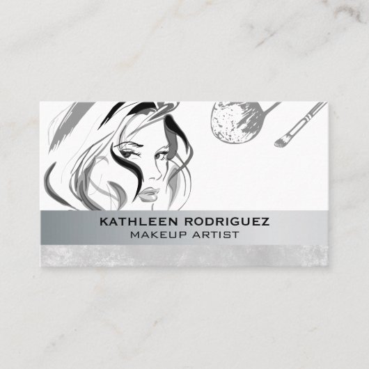 Make-up geborsteld vrouw Posing Visitekaartje (Voorkant)