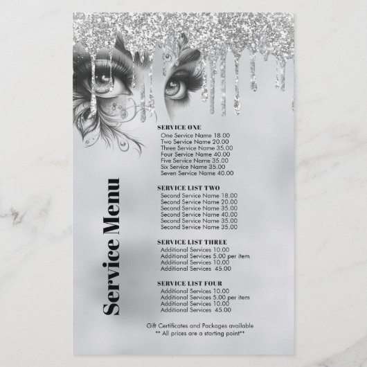 Make-up Glam Dripping zilver Glitter (Achterkant)