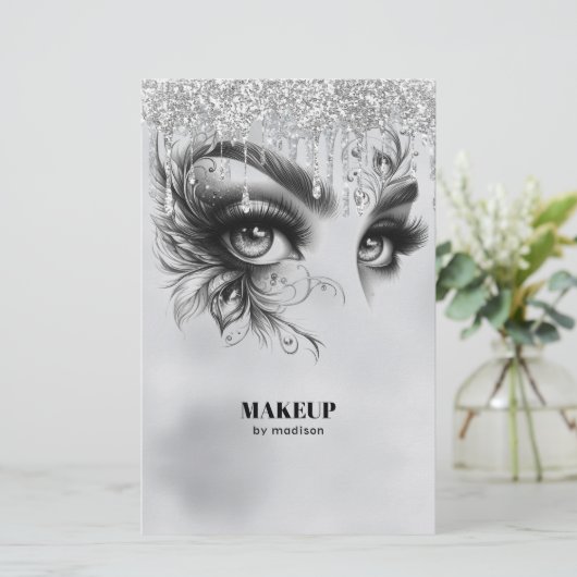 Make-up Glam Dripping zilver Glitter (Staand voorkant)