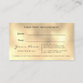 Make-up Gold Glitter Lashes Marmer Afspraakkaart Afsprakenkaartje (Achterkant)