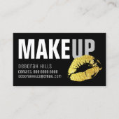 Make-up gouden lippen Contact-card / Make-up artie Contactkaartje (Voorkant)