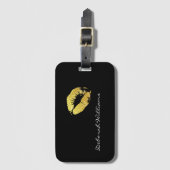 make - up gouden lippen reizen bagagelabel (Voorkant (verticaal))