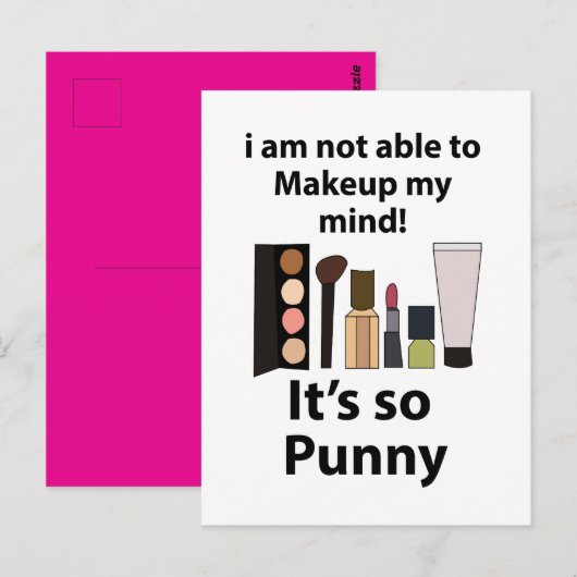 Make-up Grappige Woordspeling Make-up Briefkaart (Voorkant / Achterkant)