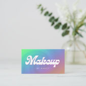 Make-up Groovy Retro Regenboogwervel Visitekaartje (Staand voorkant)