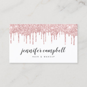 Make-up haar elegante glam blush roze glitter drup visitekaartje