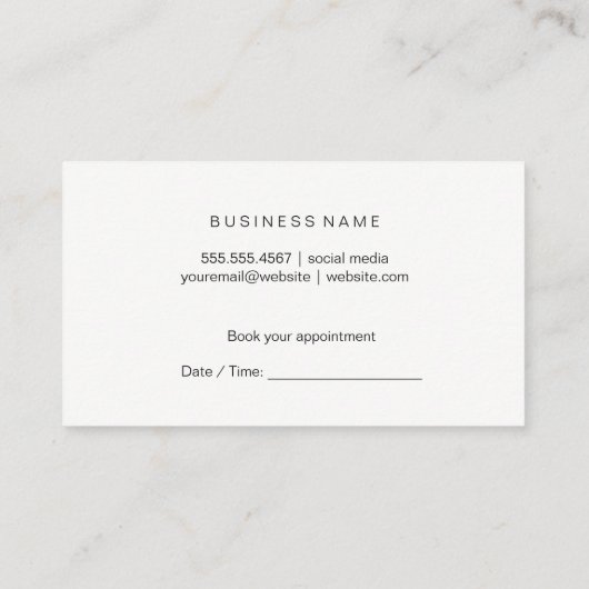 Make-up & Haar | Make-up Kit Afsprakenkaartje (Achterkant)