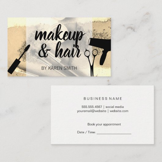 Make-up & Haar | Make-up Kit Afsprakenkaartje (Voorkant / Achterkant)