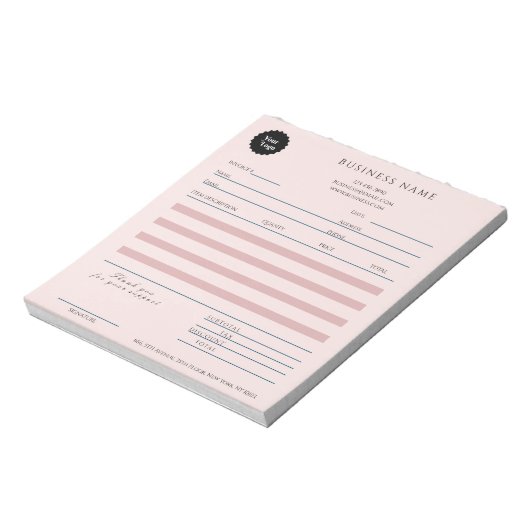 Make-up Haar Schoonheid Salon Roos Gouden Factuur  Notitieblok (Linkerzijde)